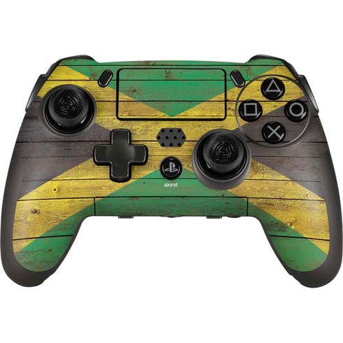 Jamaican Flag Dark Wood PlayStation Scuf Vantage 2 Controller Skin