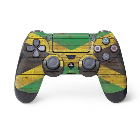 Jamaican Flag Dark Wood PS4 Controller Skin