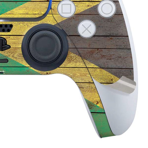 Jamaican Flag Dark Wood PS5 Slim Digital Edition Bundle Skin