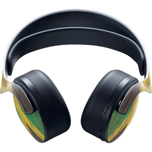 Jamaican Flag Dark Wood PULSE 3D Wireless Headset for PS5 Skin