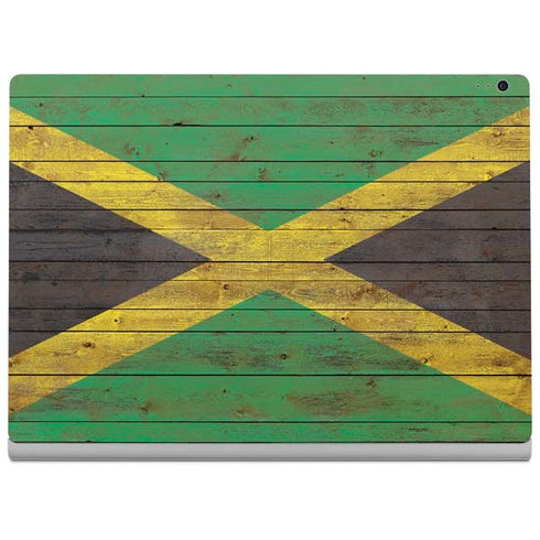 Jamaican Flag Dark Wood Surface Book 2 13.5in Skin