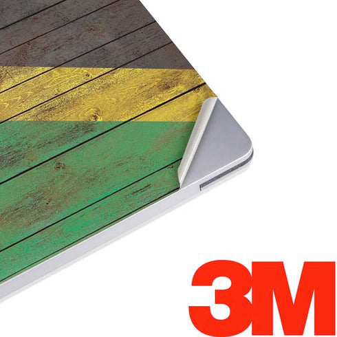 Jamaican Flag Dark Wood Surface Laptop 2 Skin