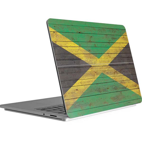 Jamaican Flag Dark Wood Surface Laptop Studio Skin