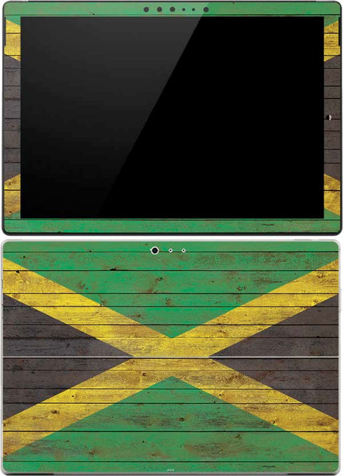 Jamaican Flag Dark Wood Surface Pro 4 Skin