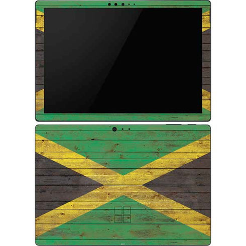 Jamaican Flag Dark Wood Surface Pro 6 Skin