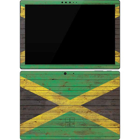 Jamaican Flag Dark Wood Surface Pro 7 Skin
