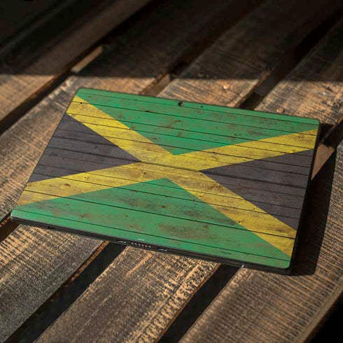 Jamaican Flag Dark Wood Surface Pro 7 Skin
