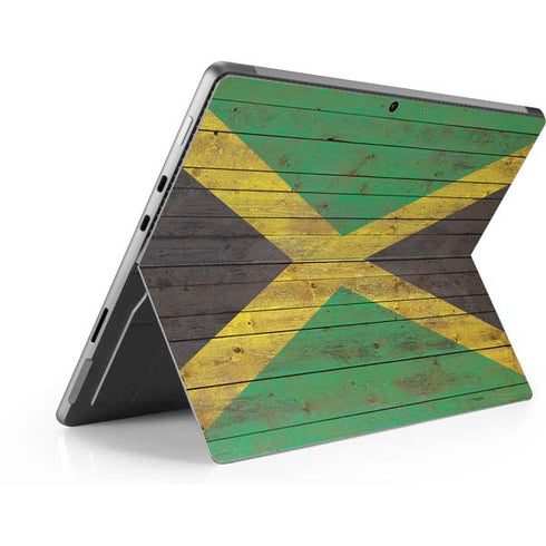 Jamaican Flag Dark Wood Surface Pro 9 Skin