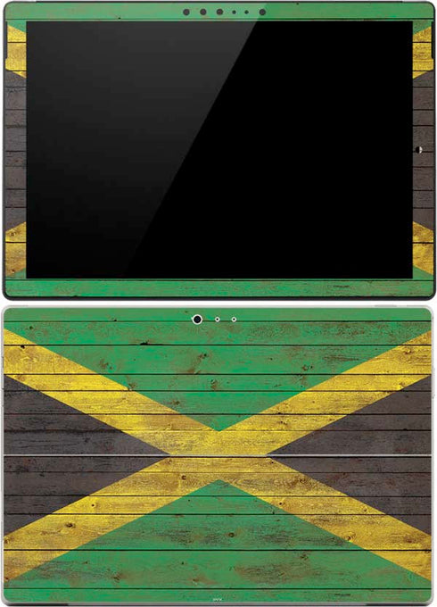 Jamaican Flag Dark Wood Surface Pro (2017) Skin