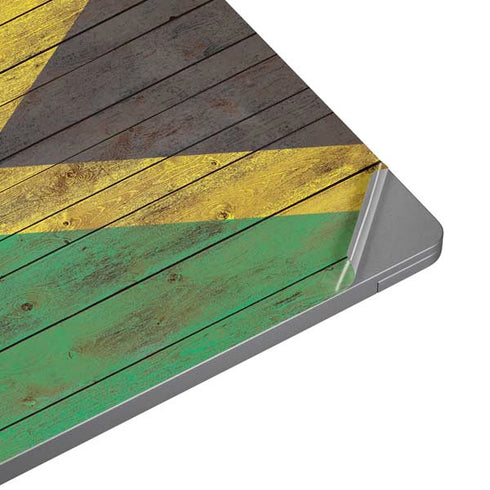 Jamaican Flag Dark Wood Universal Laptop 11in (8.8 x 6.2in) Skin