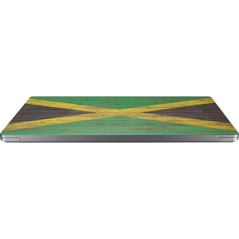 Jamaican Flag Dark Wood Universal Laptop 12in (9.8 x 6.8in) Skin