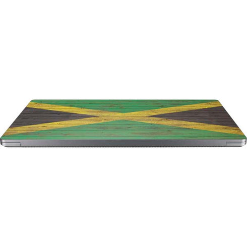 Jamaican Flag Dark Wood Universal Laptop 14in (11.4 x 8.2in) Skin