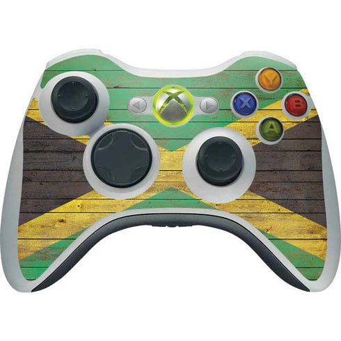 Jamaican Flag Dark Wood Xbox 360 Wireless Controller Skin