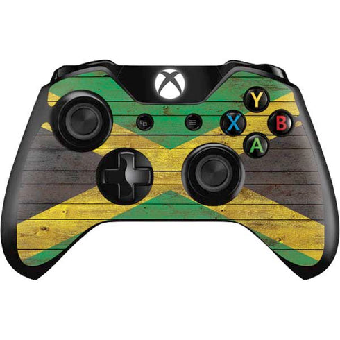 Jamaican Flag Dark Wood Xbox One Controller Skin