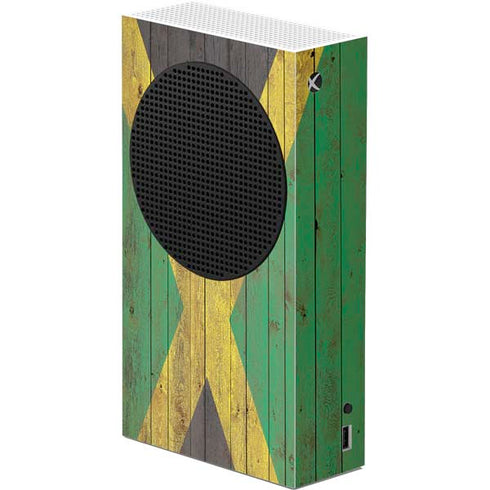 Jamaican Flag Dark Wood Xbox Series S Console Skin