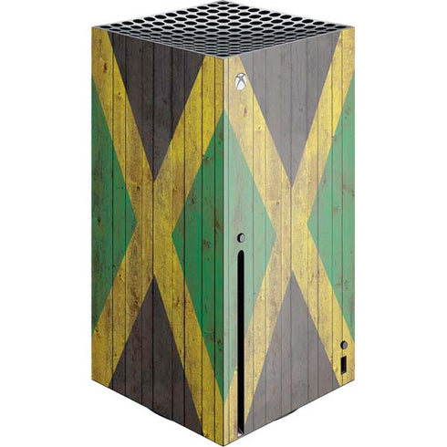 Jamaican Flag Dark Wood Xbox Series X Console Skin