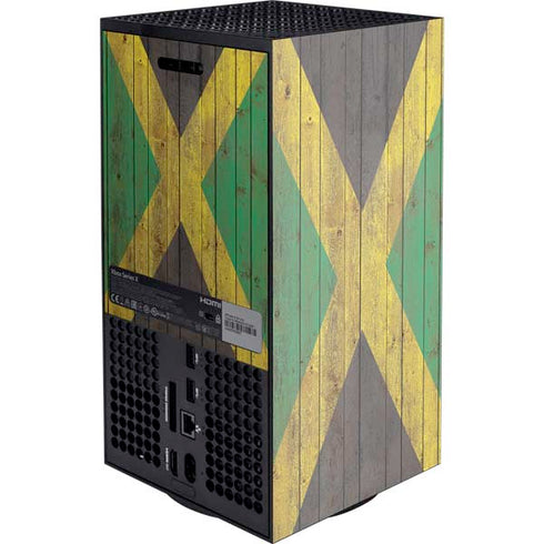 Jamaican Flag Dark Wood Xbox Series X Console Skin