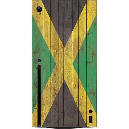 Jamaican Flag Dark Wood Xbox Series X Console Skin