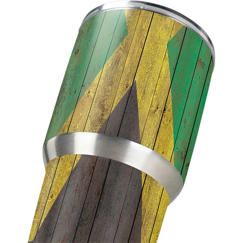 Jamaican Flag Dark Wood Yeti 30oz Rambler Tumbler Skin