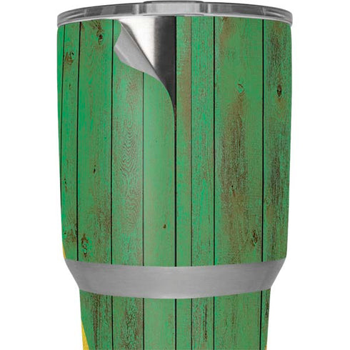 Jamaican Flag Dark Wood Yeti 30oz Rambler Tumbler Skin