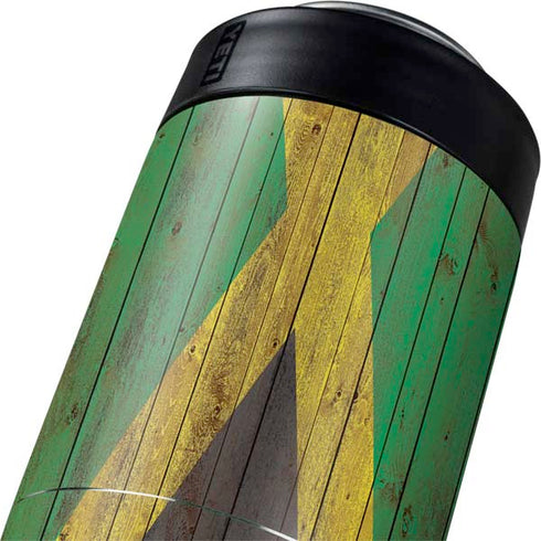Jamaican Flag Dark Wood Yeti Colster Can Insulator  Skin