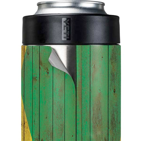 Jamaican Flag Dark Wood Yeti Colster Can Insulator  Skin