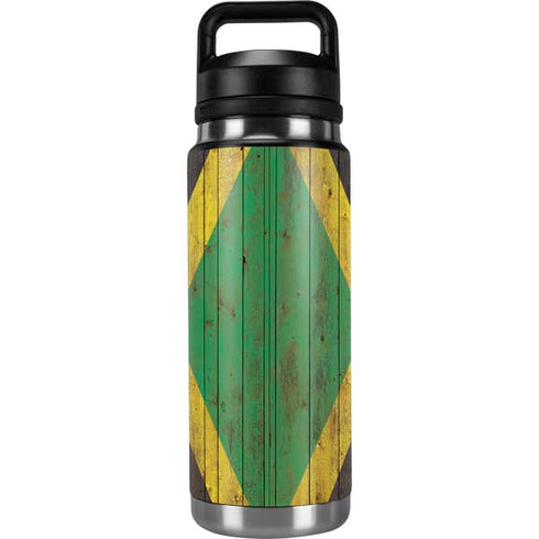 Jamaican Flag Dark Wood YETI Rambler 26oz Bottle Skin