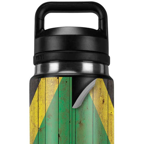 Jamaican Flag Dark Wood YETI Rambler 26oz Bottle Skin