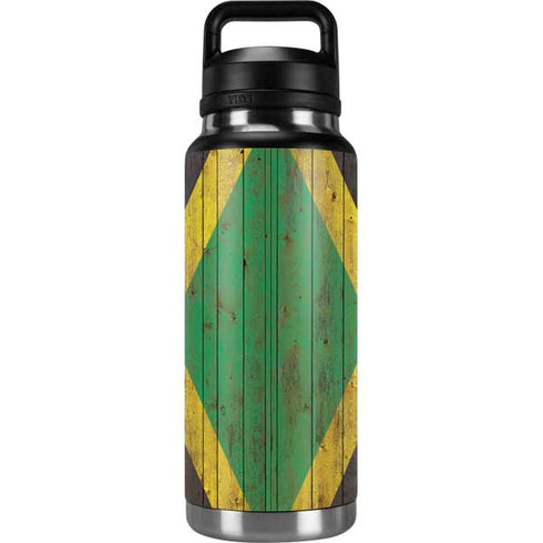 Jamaican Flag Dark Wood YETI Rambler 36oz Bottle Skin