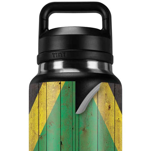 Jamaican Flag Dark Wood YETI Rambler 36oz Bottle Skin