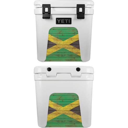 Jamaican Flag Dark Wood YETI Roadie 24 Hard Cooler Skin