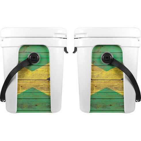 Jamaican Flag Dark Wood YETI Roadie 24 Hard Cooler Skin