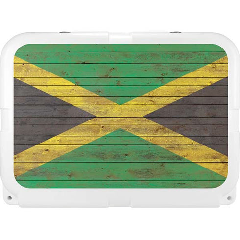 Jamaican Flag Dark Wood YETI Tundra 35 Hard Cooler Skin
