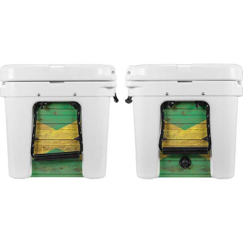 Jamaican Flag Dark Wood YETI Tundra 35 Hard Cooler Skin