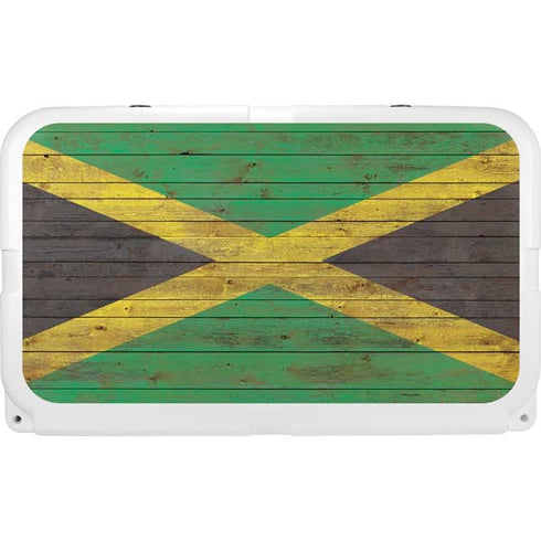 Jamaican Flag Dark Wood YETI Tundra 45 Hard Cooler Skin