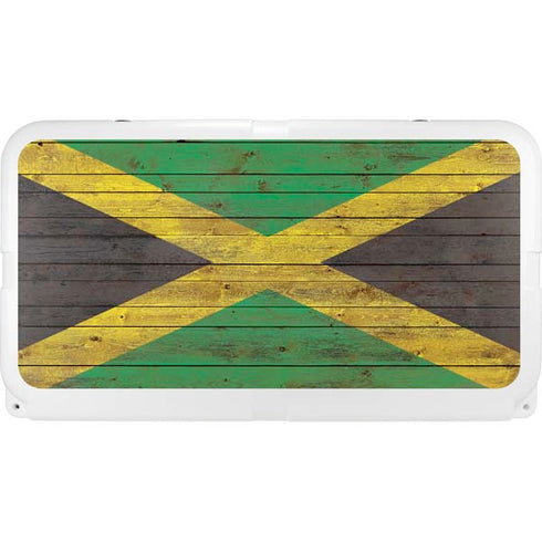 Jamaican Flag Dark Wood YETI Tundra 75 Hard Cooler Skin