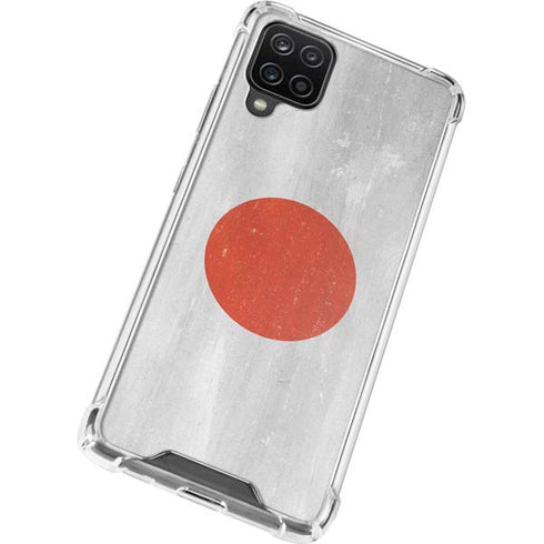 Japanese Flag Distressed Galaxy A12 Clear Case