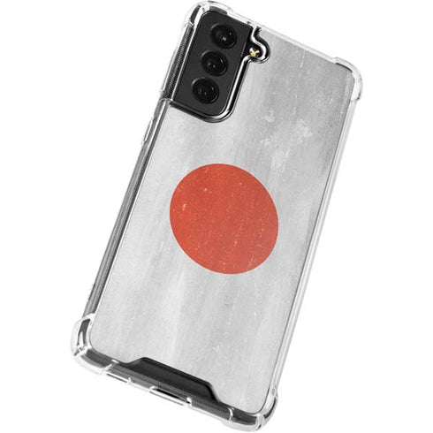 Japanese Flag Distressed Galaxy S21 FE Clear Case