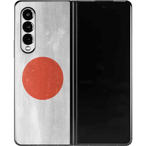 Japanese Flag Distressed Galaxy Z Fold3 5G Skin