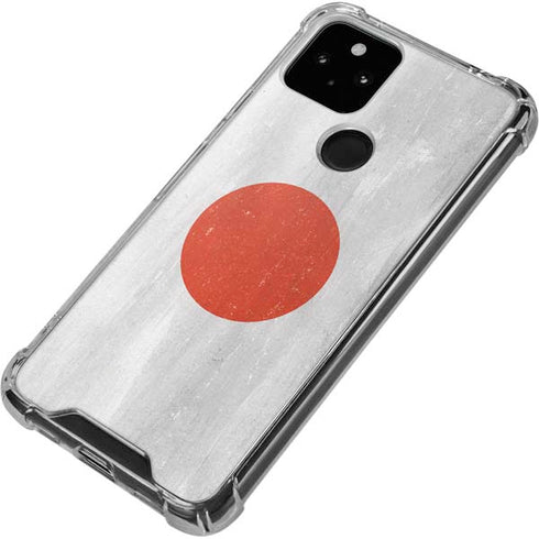 Japanese Flag Distressed Google Pixel 5a 5G Clear Case