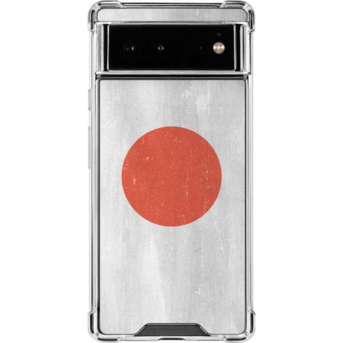 Japanese Flag Distressed Google Pixel 6 Clear Case