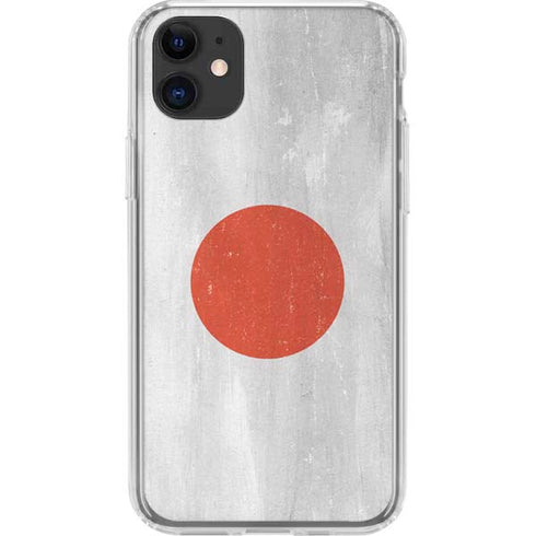 Japanese Flag Distressed iPhone 11 Clear Case