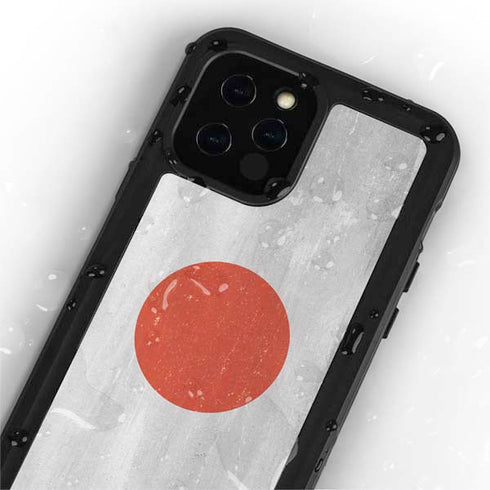 Japanese Flag Distressed iPhone 12 Pro Waterproof Case