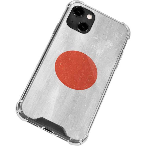 Japanese Flag Distressed iPhone 14 Clear Case