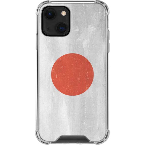Japanese Flag Distressed iPhone 15 Plus Clear Case