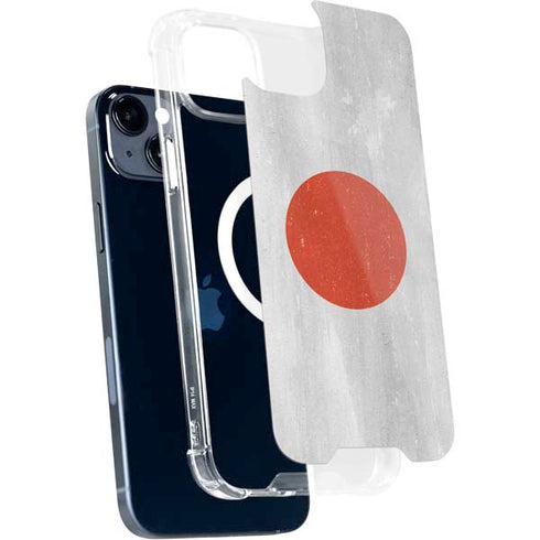 Japanese Flag Distressed iPhone 15 Plus MagSafe Case