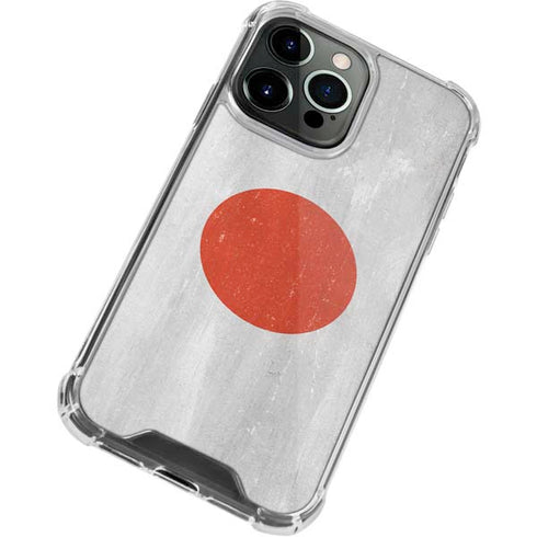 Japanese Flag Distressed iPhone 14 Pro Clear Case