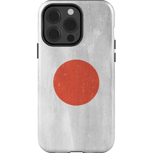 Japanese Flag Distressed iPhone 15 Pro Impact Case