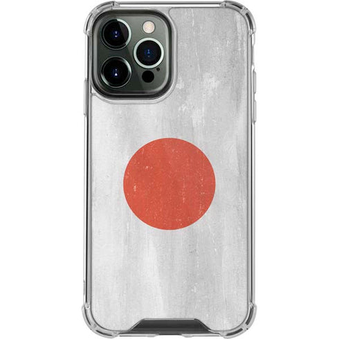 Japanese Flag Distressed iPhone 14 Pro Max Clear Case