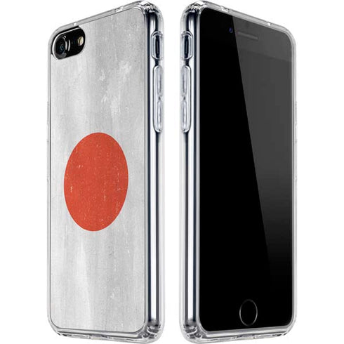 Japanese Flag Distressed iPhone SE (2nd & 3rd Gen) Clear Case